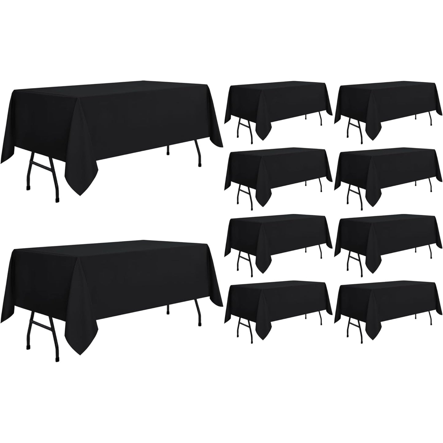 sancua Rectangle Tablecloth - 60 x 84 Inch - Stain and Wrinkle Resistant Washable Polyester Table Cloth, Decorative Fabric Table Cover for Dining Table, Buffet Parties and Camping, Black - Medaid - Lebanon