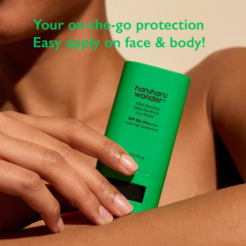 Haruharu Wonder Black Bamboo Daily Soothing Sun Shield 20g Sunscreen Stick, 0.7 Ounce (Pack of 1) - Medaid International