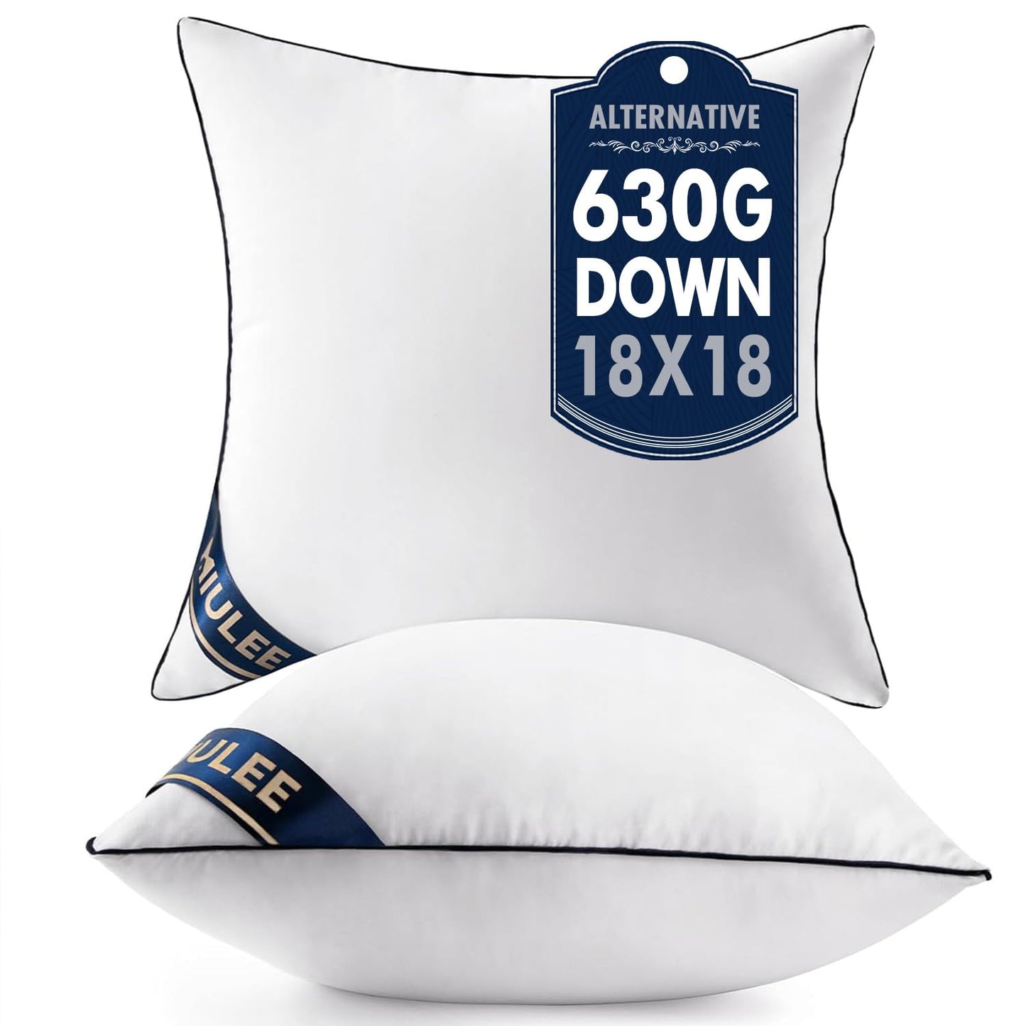 MIULEE 18x18 Pillow Inserts Set of 2 Throw Pillows 18 Inch Premium Down Alternative Pillow Inserts Decorative Pillow Stuffer for Sofa, Couch (18x18 inch, Set of 2) - Medaid International