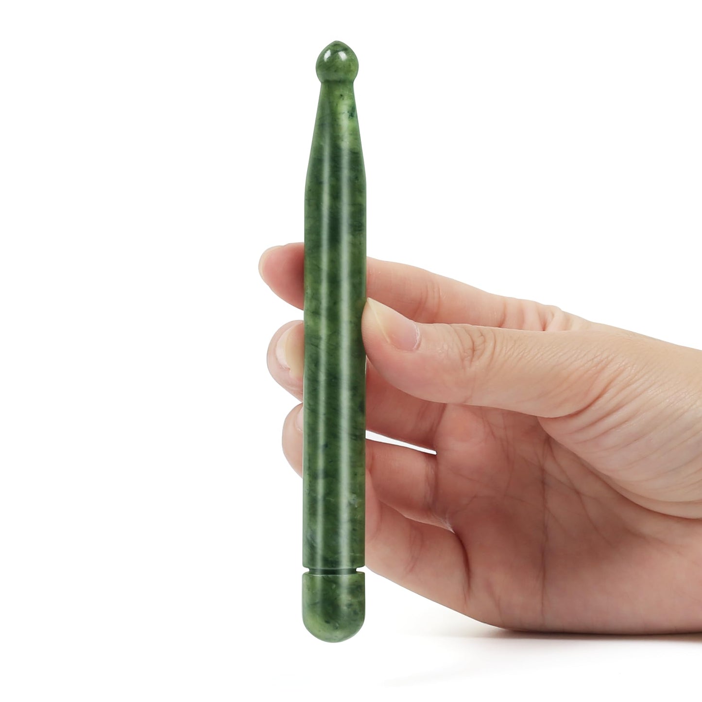 Jade Trigger Point Acupressure Gua Sha Massage Acupuncture Pen, Natural Healing Jade Stone Full Body Relax Self Massage Deep Soft Tissue Tool, Reduce Muscle Soreness and Pain Relief - Point End - Medaid International