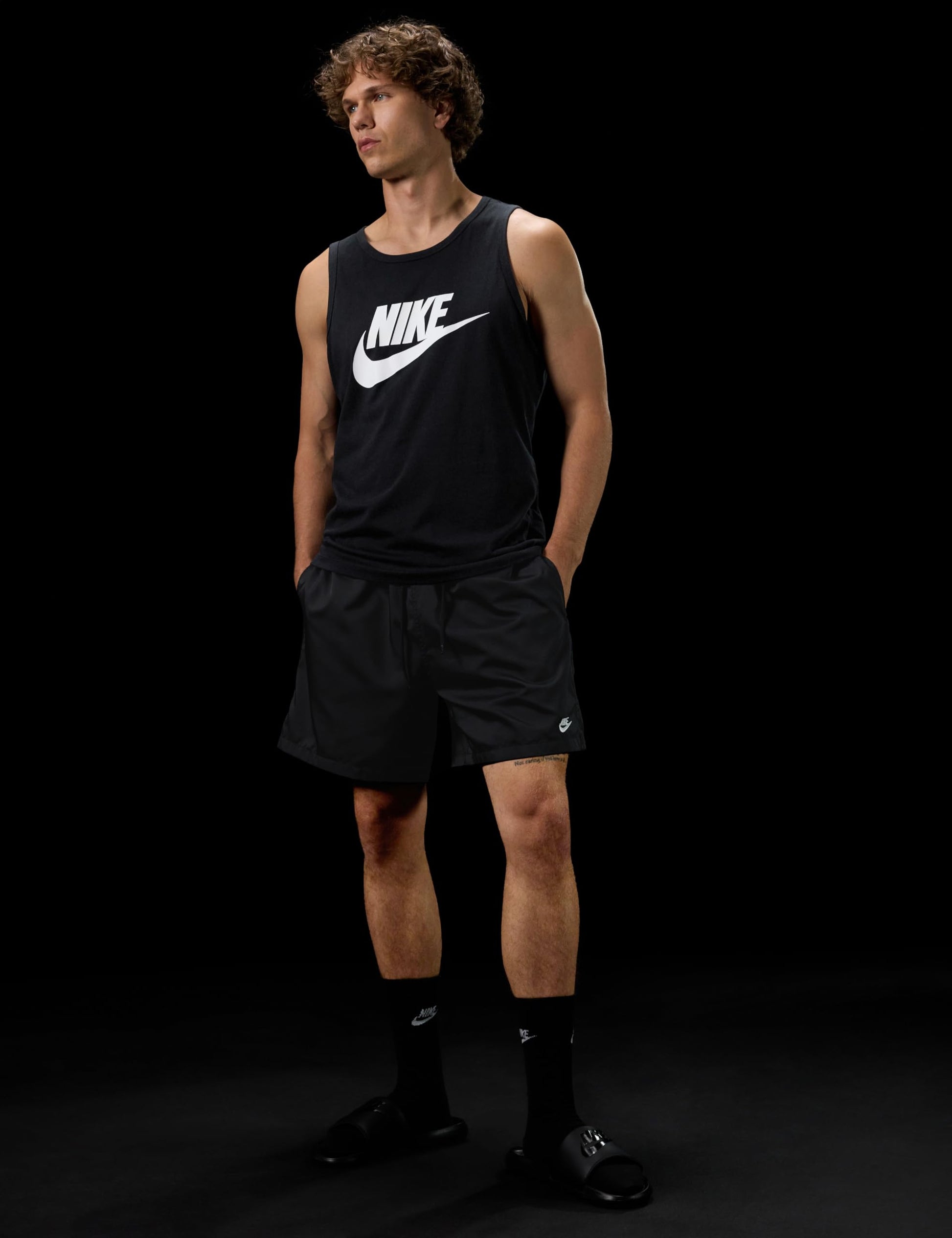 Nike Men's Sportswear Tank, Black/White, Large - Medaid International
