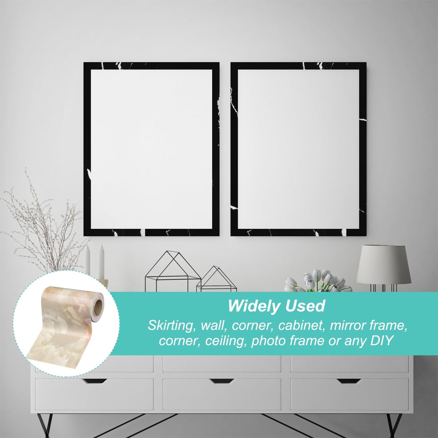 HARFINGTON Wood Grain Wallpaper Border 4" x 16.4ft PVC Self-Adhesive Textured Frame Sticker Waterproof Wall Decorative Wallpaper for Floor Door Table Cabinets Desk, Yellow Pattern - Medaid International