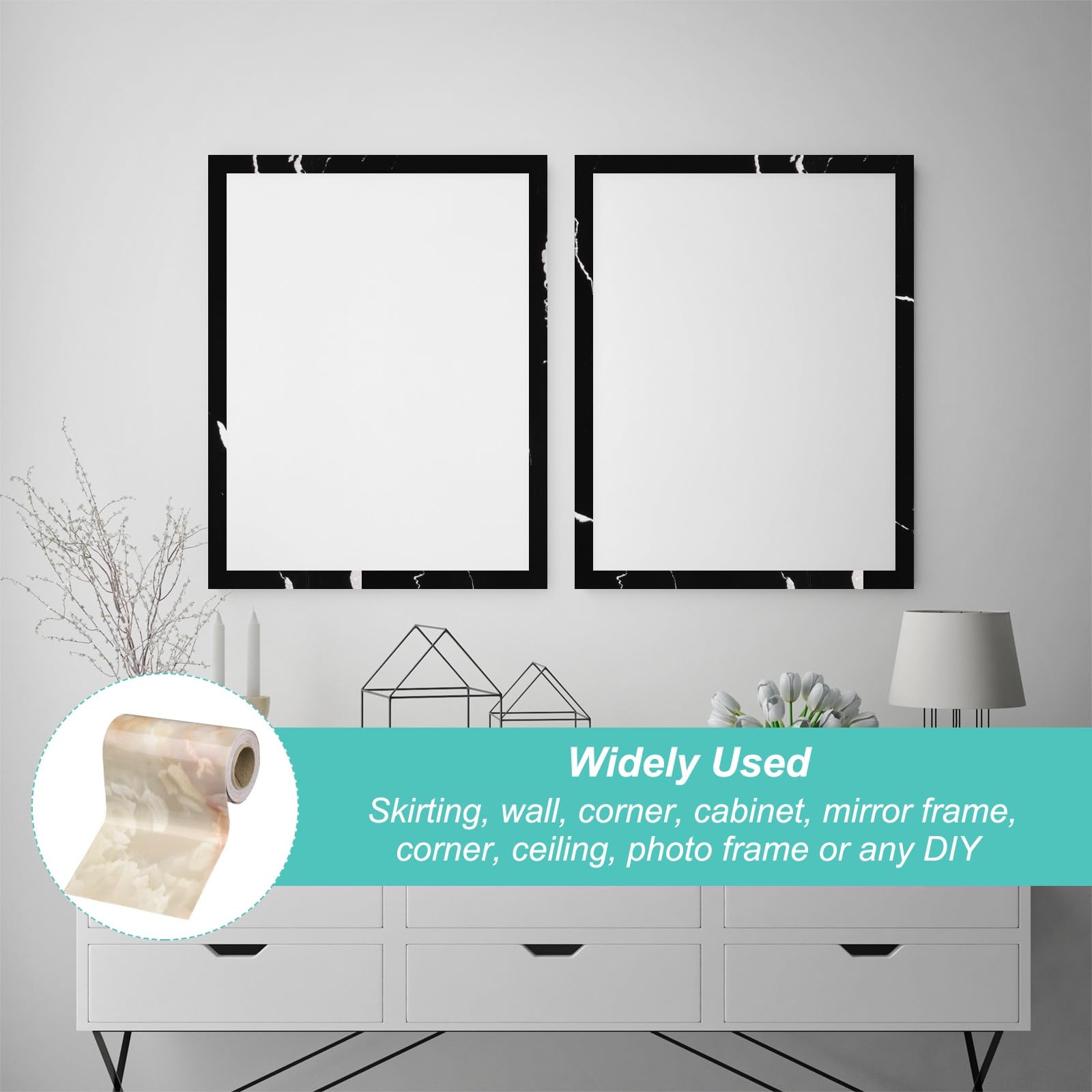 HARFINGTON Wood Grain Wallpaper Border 4" x 16.4ft PVC Self-Adhesive Textured Frame Sticker Waterproof Wall Decorative Wallpaper for Floor Door Table Cabinets Desk, Yellow Pattern - Medaid International