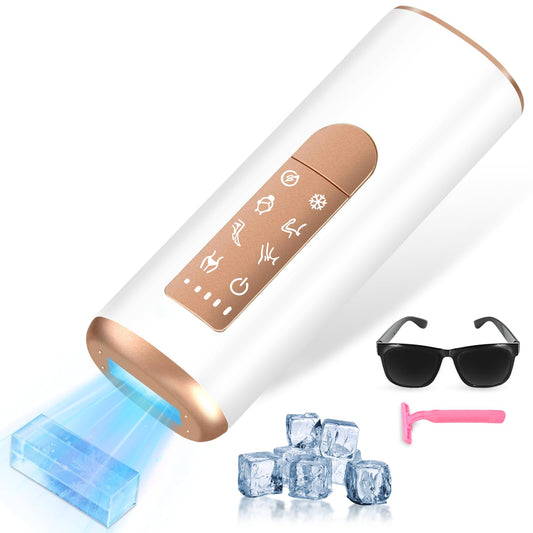 IPL Sapphire Laser Hair Removal Device for Women & Men with 45°F Ice-Cooling,Infinite Flash & Long-Lasting Results, Painless Hair Removal Device in 3 Weeks for Armpits Legs Arms Bikini Line At Home - Medaid International