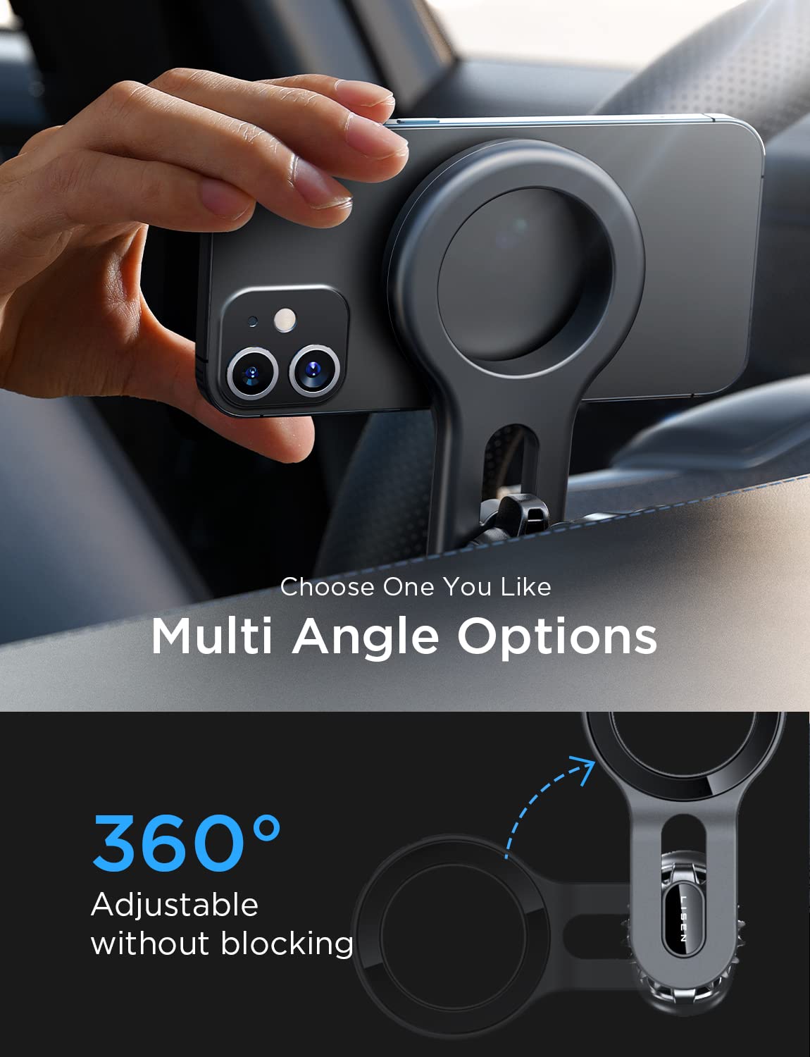 LISEN for iPhone 17 Pro Max Car Mount MagSafe Car Mount, Air Vent Phone Holder Car [Strong Magnetic] Hands Free Cell Phone Holder Strong Clip Car Accessories fit iPhone 16 15 14 13 Pro Plus Max - Medaid International