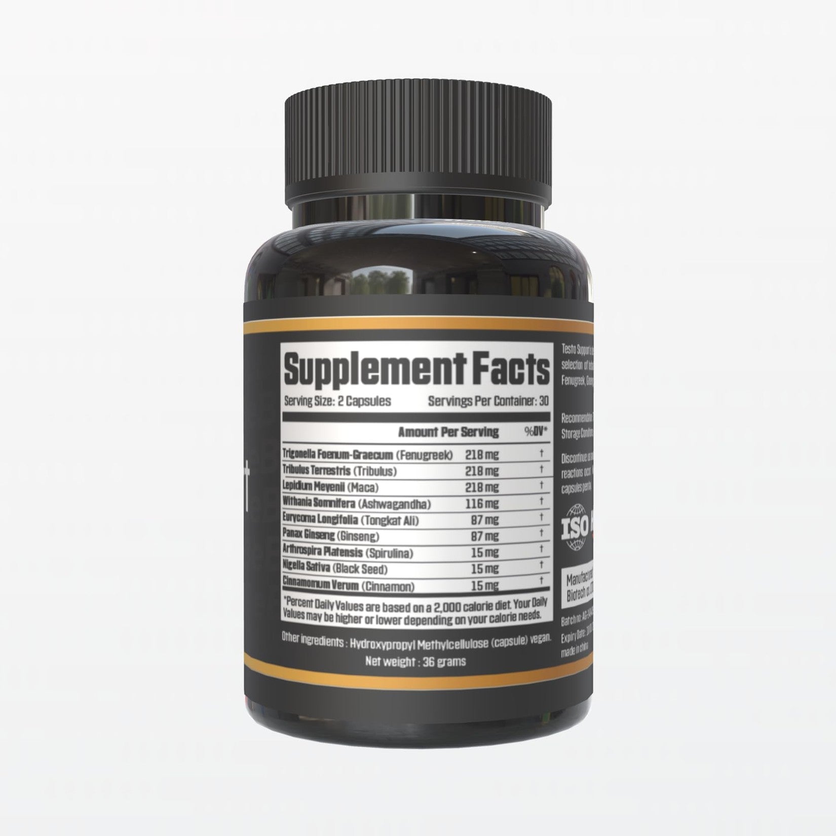 Blend&Be Testo Support | All-in-ONE Herbal Dietary Supplement | Tongkat Ali, Fenugreek, Ginseng, Maca, Ashwagandha, Spirulina Tribulus,Black Seed and Cinnamon.+ ★Free E-Book ★ - Medaid International