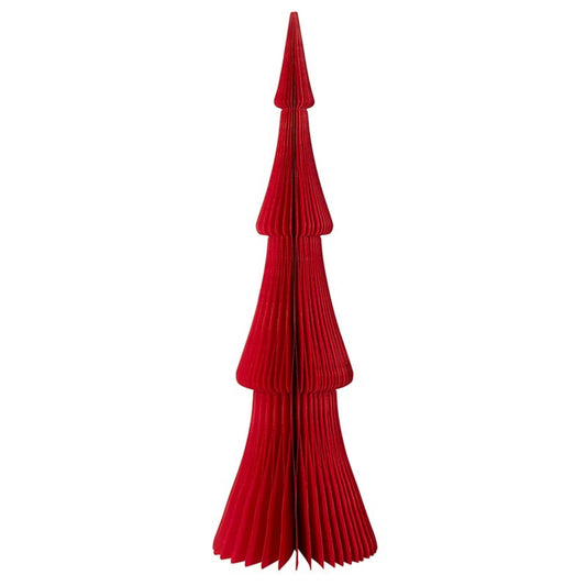 Santa Barbara Design Studio Honeycomb Paper Christmas Trees - 3D Foldable Fir Tree Holiday Centerpiece Red, 18" Tall, Frasier - Red - Medaid International