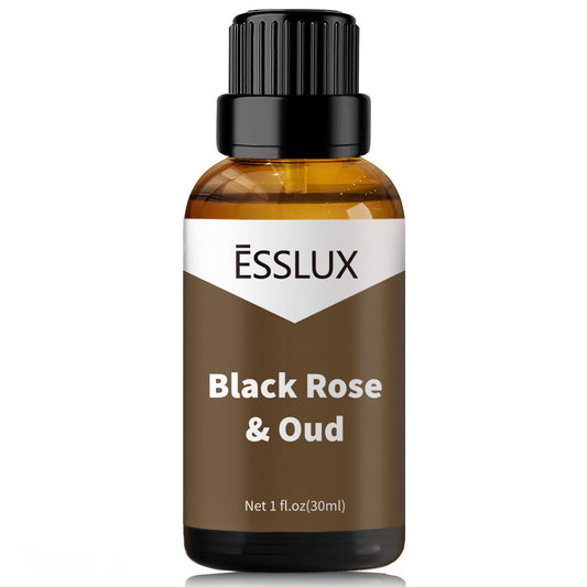 Black Rose & Oud Fragrance Oil - ESSLUX Essential Oils for Diffuser, Candle Soap Making Scents, Aromatherapy Scented Massage, Perfume for Humidifier Home Fragrance, 1 fl oz - Medaid International