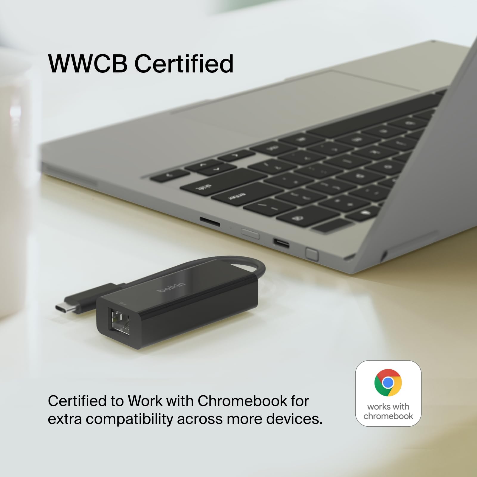 Belkin USB Type C to 2.5 Gb Ethernet Adapter, USB-IF Certified Thunderbolt 3 & 4 / USB-C to LAN Network Adapter Compatible with MacBook Pro/Air, iPad Pro, XPS, Surface, and Other USB C Devices - Medaid International