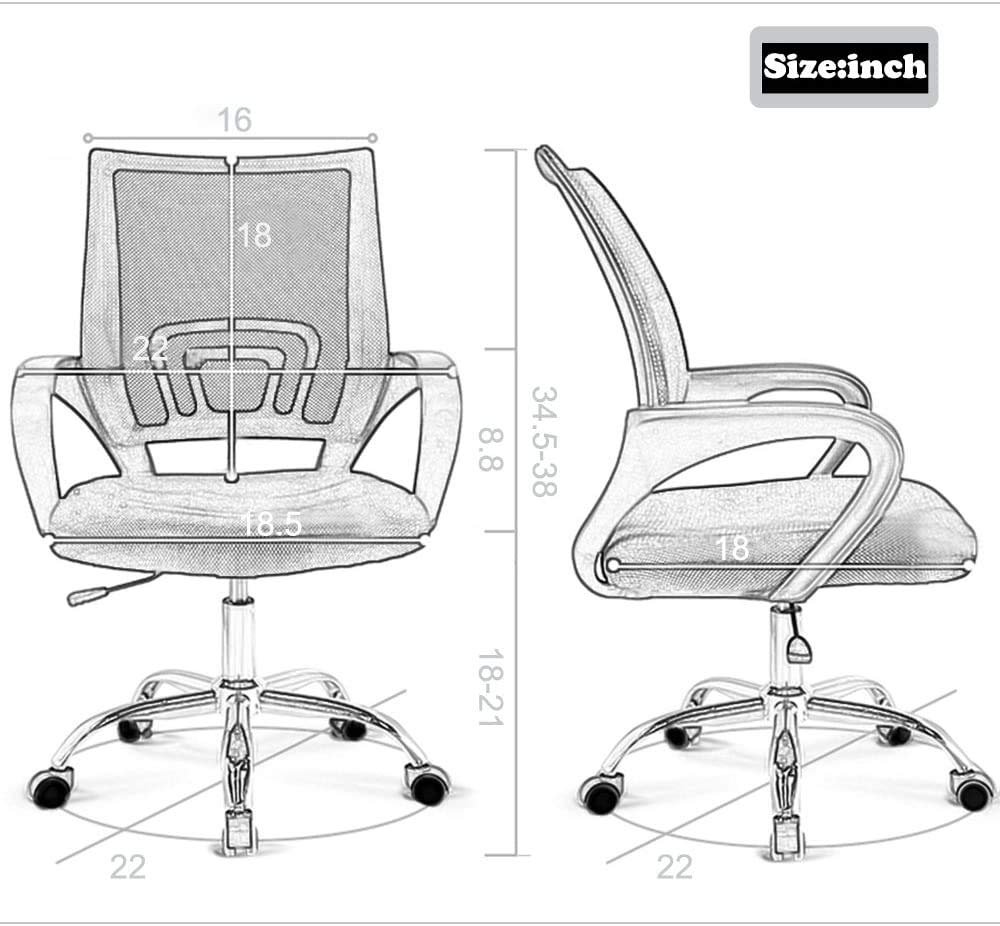 BestOffice Office Chair Ergonomic Cheap Desk Chair Mesh Computer Chair Lumbar Support Modern Executive Adjustable Stool Rolling Swivel Chair for Back Pain (Black) - Medaid International