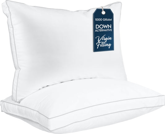 Utopia Bedding Bed Pillows for Sleeping Queen Size (White), Set of 2, Cooling Hotel Quality, Gusseted Pillow for Back, Stomach or Side Sleepers - Medaid International