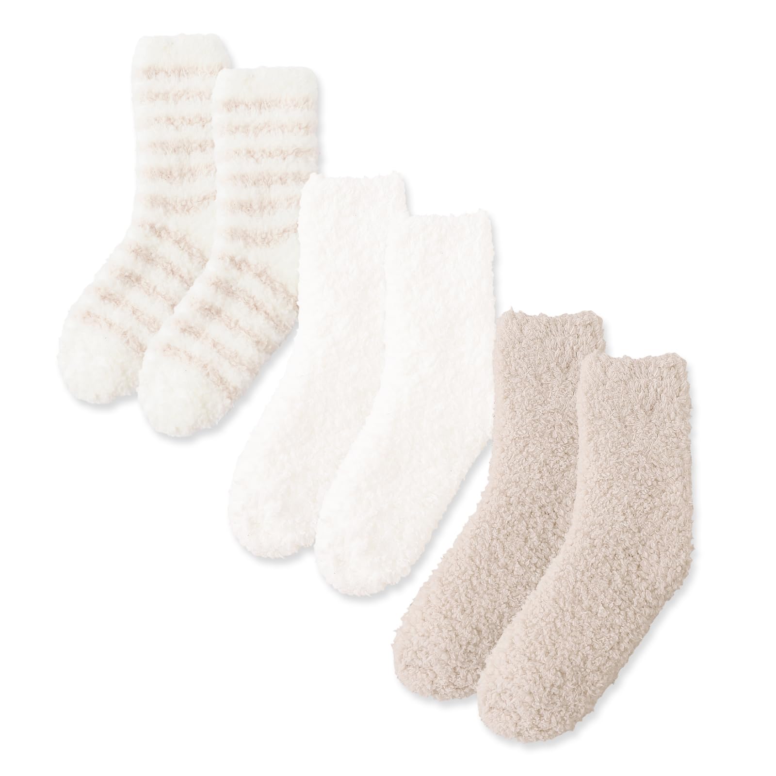 ForBaysy Fuzzy Socks for Women Cozy Fluffy Slipper Socks Microfiber Soft Warm Winter Christmas Plush Slipper Socks - Medaid International