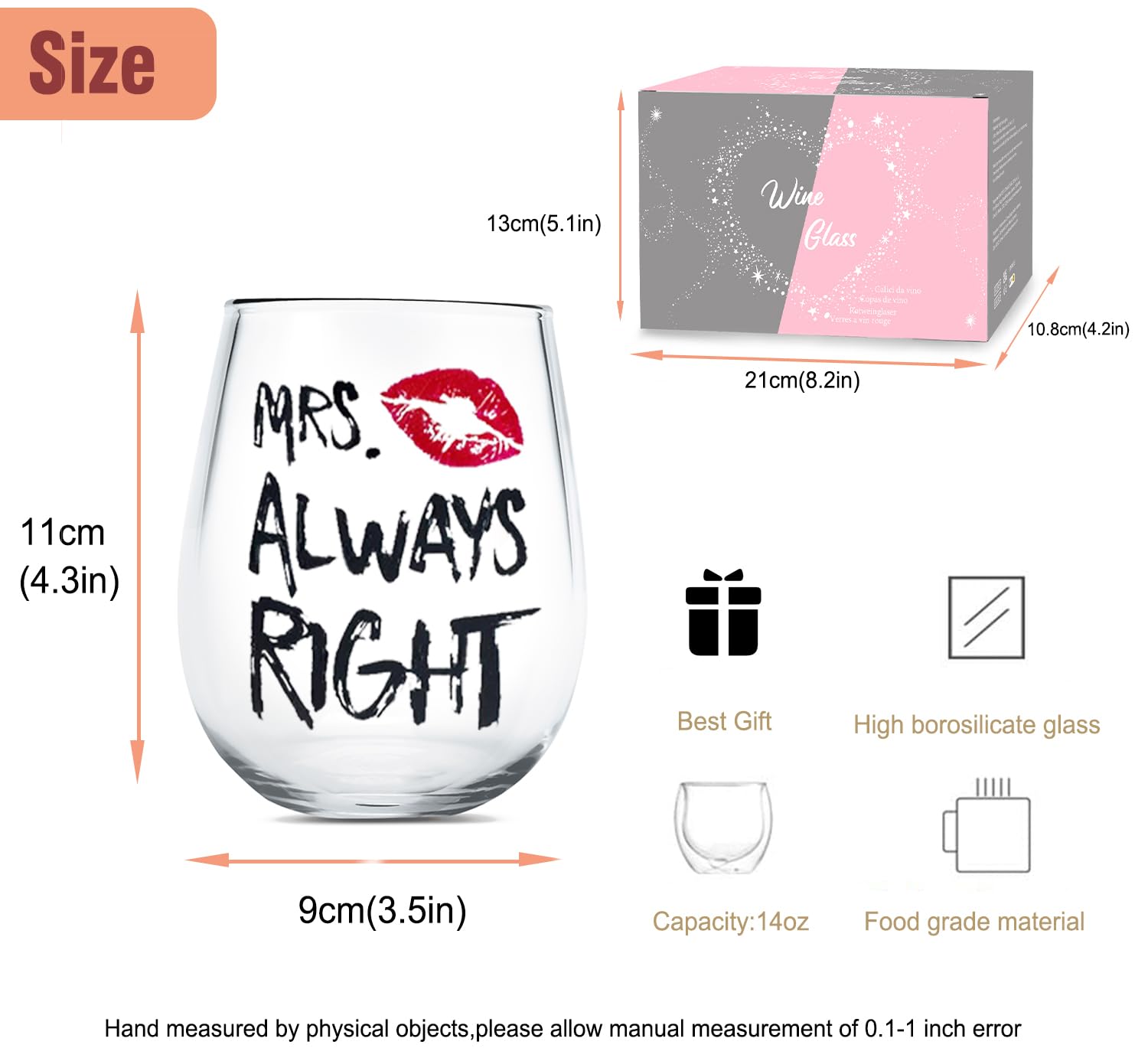 Yalucky Mr and Mrs Wine Glasses Set, Couple Mug Wedding Gifts, Golden Engagement Anniversary Presents for Bride and Groom, Husband & Wife, Bridal Shower Newlywed, Boy And Girl Friend - Medaid International