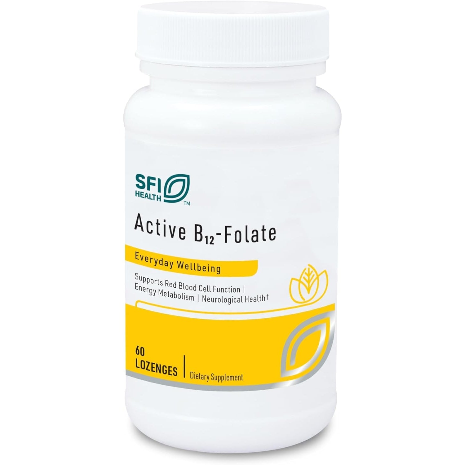 Klaire Labs SFI Health Active B12-Folate - Vitamin B12 Lozenges with Methyl Folate - Methylated B12 (B12 1000 Mcg) and Active Folate Supplement - Hypoallergenic & Tastes Great (60 Dissolvable Tablets) - Medaid