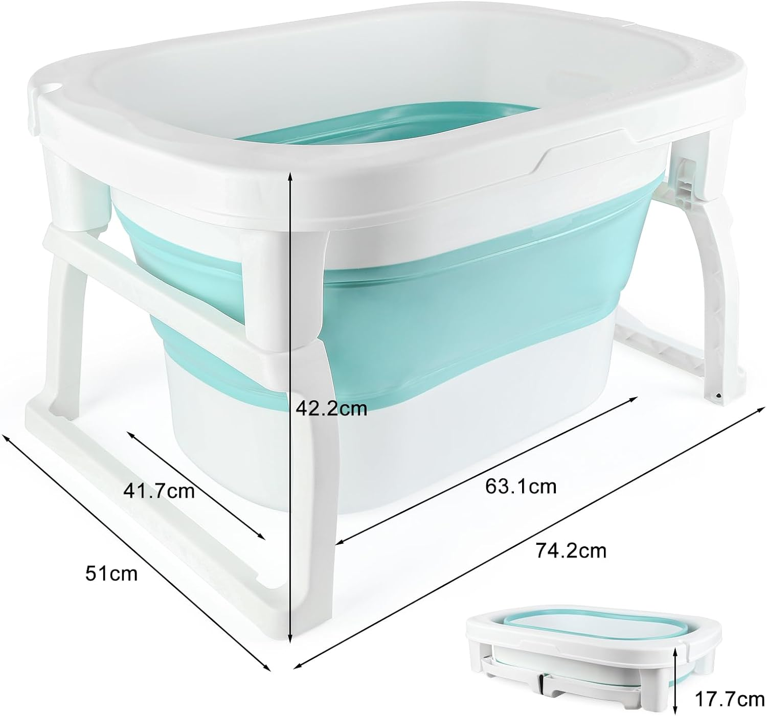 Foldable Baby Bath Tub with Bath Seat and Non-Slip Holder for Safety - Medaid International