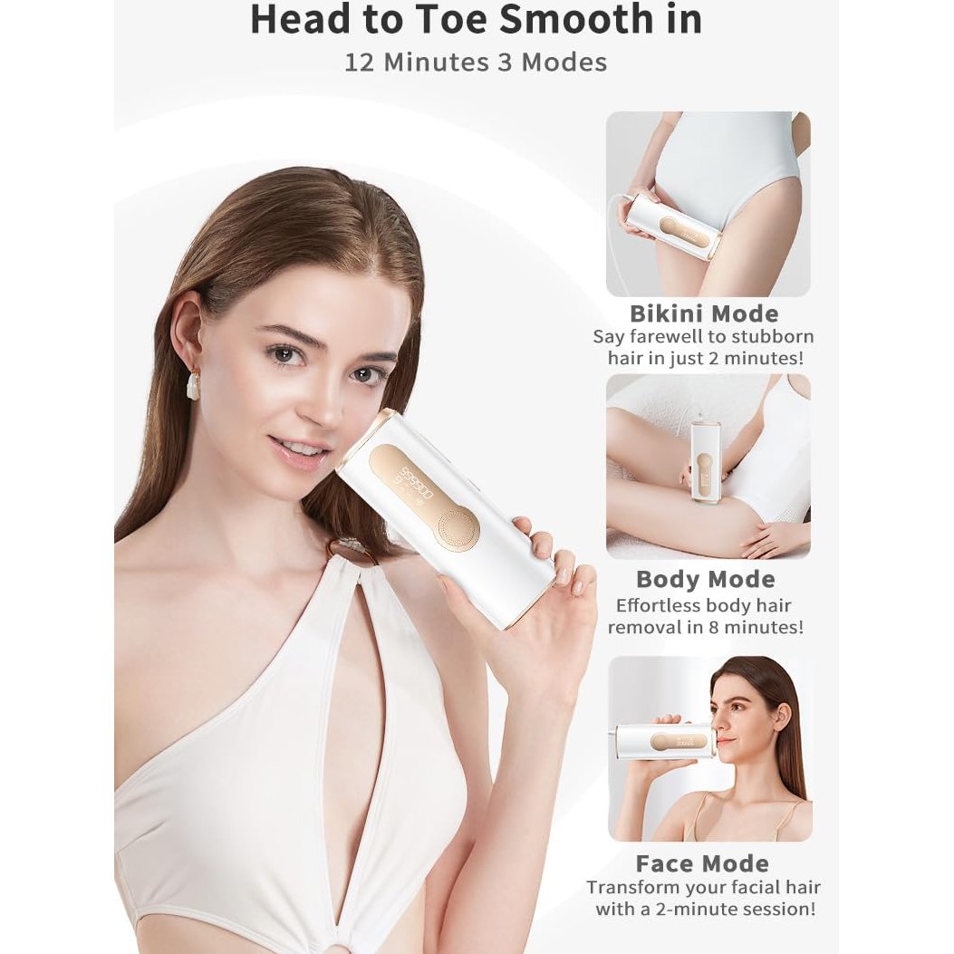 AMOTAOS IPL Laser Hair Removal for Women and Men, Ice-Cooling Laser Hair Removal Device Safe at-Home Epilators for Face Armpits Arms Bikini Line Legs Whole Body - Medaid International