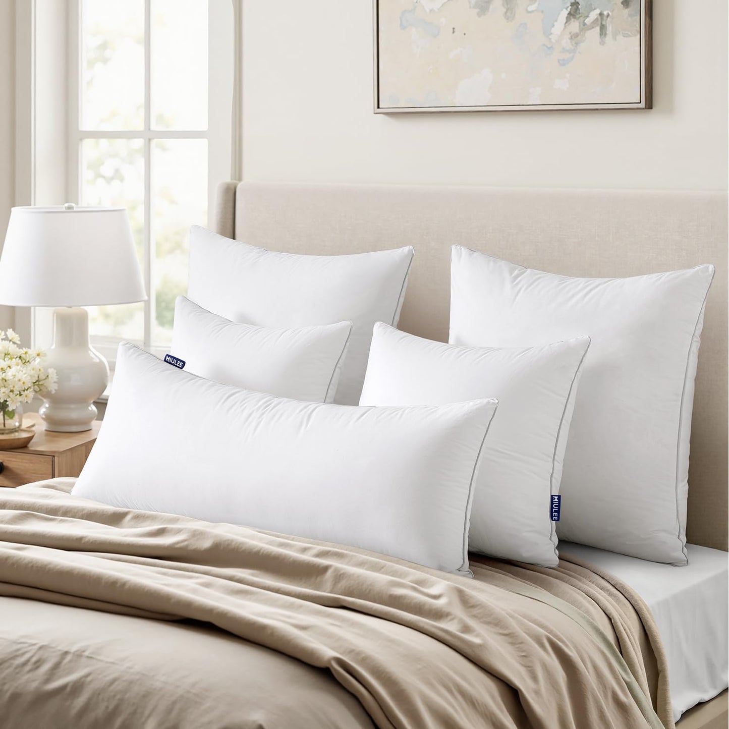 MIULEE 20 x 20 Pillow Inserts (Set of 2) -Throw Pillows for Couch Sofa with 100% Cotton Covers - Medaid International