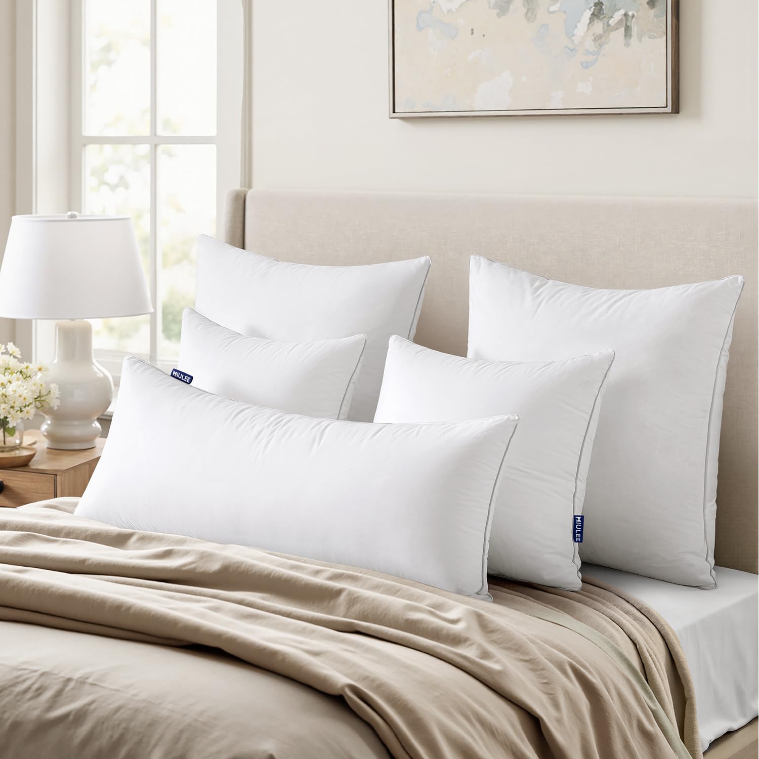 MIULEE 20 x 20 Pillow Inserts (Set of 2) -Throw Pillows for Couch Sofa with 100% Cotton Covers - Medaid International