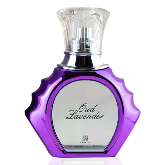 AHMED Oudh Lavender 75mL Oriental Fragrance with Bold, Fresh, Luxurious and Sensual Versatile Oudh Leather Accords by Al Maghribi Arabian Perfumes Dubai - Medaid International