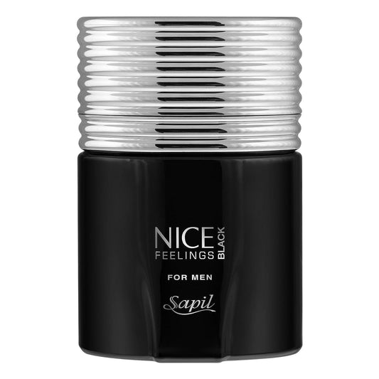 Sapil Nice Feelings Black Perfume for Men - Long-lasting Dubai Cologne, Aromatic Fougere Fragrance, 2.5 Oz (75 ml) - Arabic Cologne for Daily Use - Medaid International