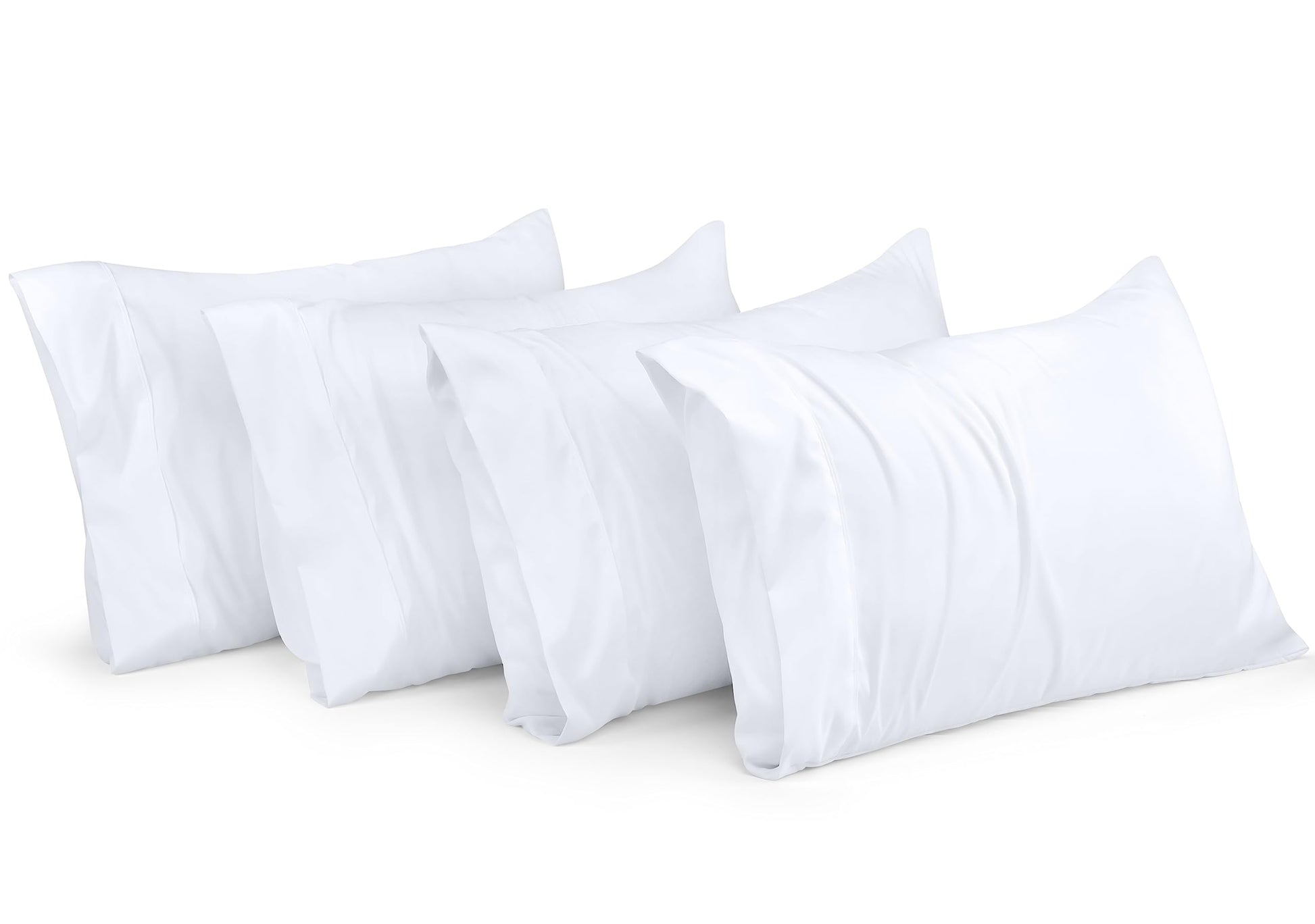 Utopia Bedding Standard Pillow Cases - Pack of 4 - Envelope Closure - Soft Brushed Microfiber Fabric - Shrinkage and Fade Resistant Pillow Covers Standard Size 20 X 26 Inches (Standard, White) - Medaid International