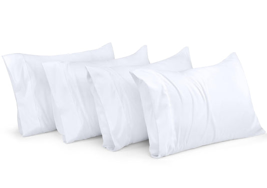 Utopia Bedding Standard Pillow Cases - Pack of 4 - Envelope Closure - Soft Brushed Microfiber Fabric - Shrinkage and Fade Resistant Pillow Covers Standard Size 20 X 26 Inches (Standard, White) - Medaid International