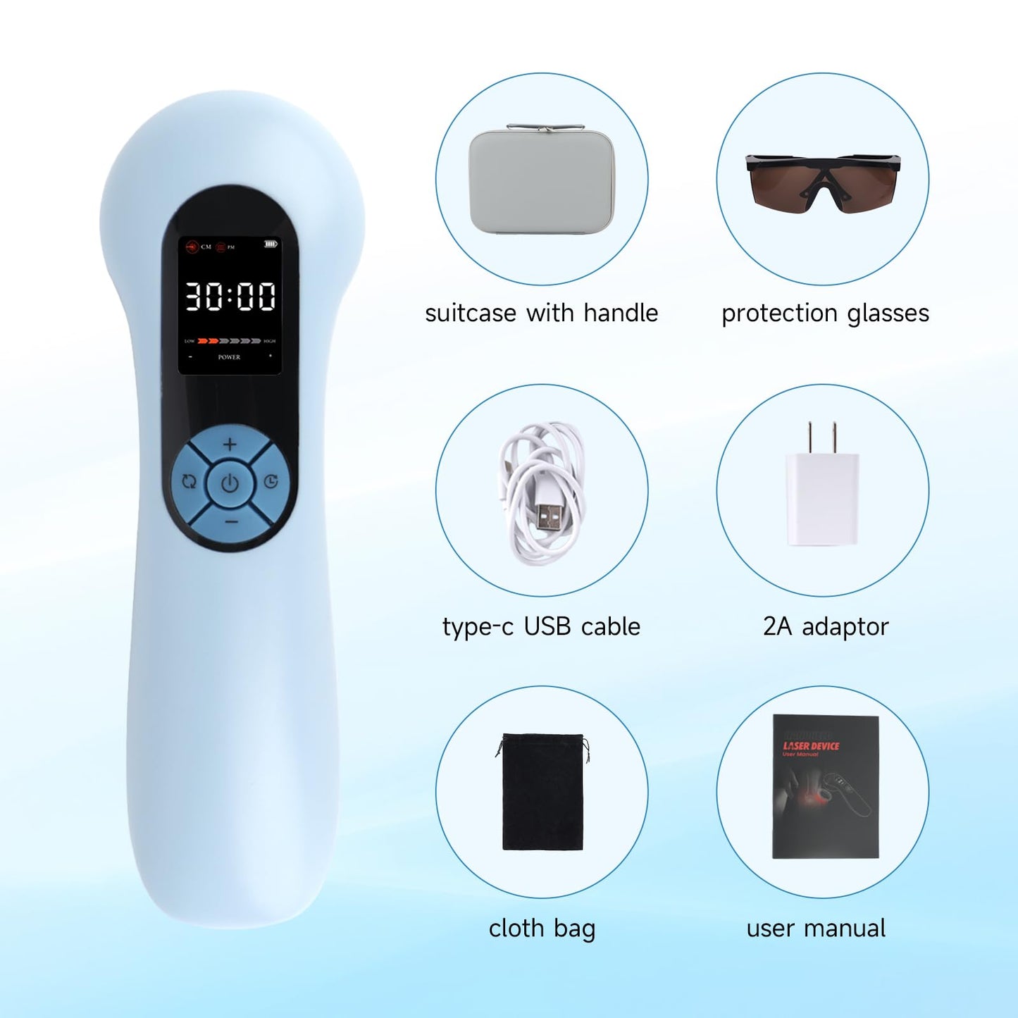 5000mAh Pro Cold Laser Therapy Device for Dog Vet Low Level NIR Red Light Therapy Machine Cat Pain Relief 808/650nm Handheld Infrared Laser LLLT Wand for Wound Healing Pet Muscle Relax Treatment - Medaid International
