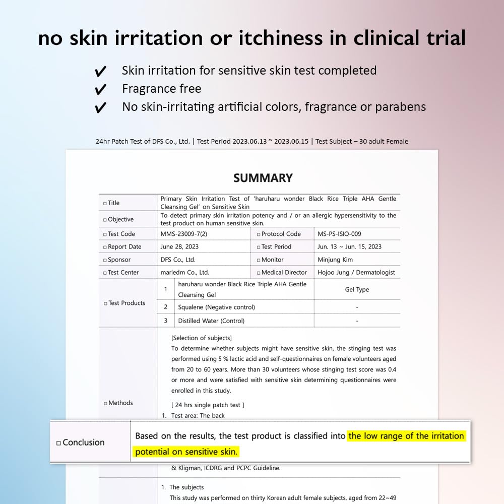 HARUHARU wonder Black Rice Triple AHA Gentle Cleansing Gel, Hydrating Cleansing gel, Gentle exfoliating, Vegan, Travel essentials, Korean Skincare, 3.38 fl oz - Medaid International