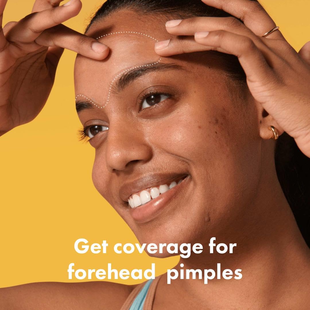 Hero Cosmetics Mighty Patch™ Forehead Patch - Hydrocolloid Acne Pimple Patch, Contoured to Cover Larger Area of Zits and Blemishes - Drug-Free and Suitable for Sensitive Skin (5 Count) - Medaid International