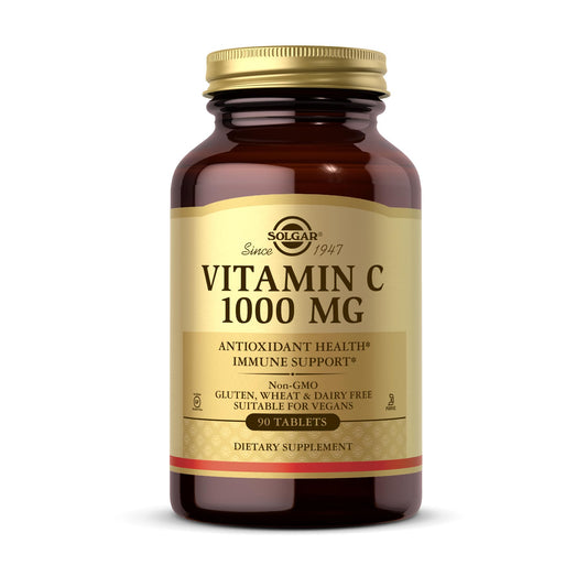Solgar Vitamin C 1000 mg, 90 Tablets - Antioxidant & Immune Support, Overall Health, Healthy Skin & Joints - Bioflavonoids Supplement - Non-GMO, Vegan, Gluten Free, Kosher - 90 Servings - Medaid International
