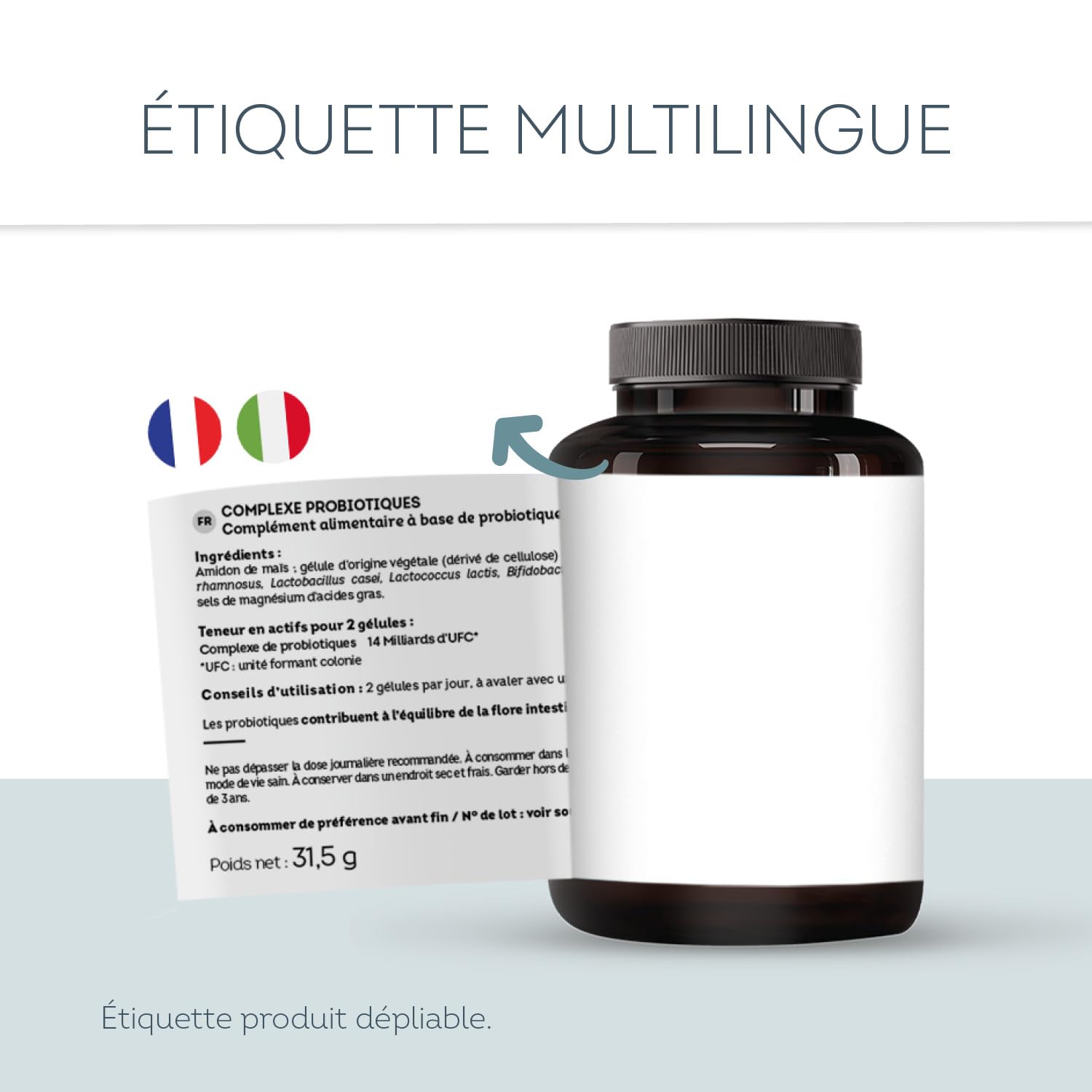 Probiotique Flore Intestinale - 7 souches dont Lactobacillus & Bifidobacterium - 28 Milliards d'UFC/jour - Transit & Microbiote Intestinal - 60 Gélules Végétales – Fabriqué en France - Vitavea - Medaid International