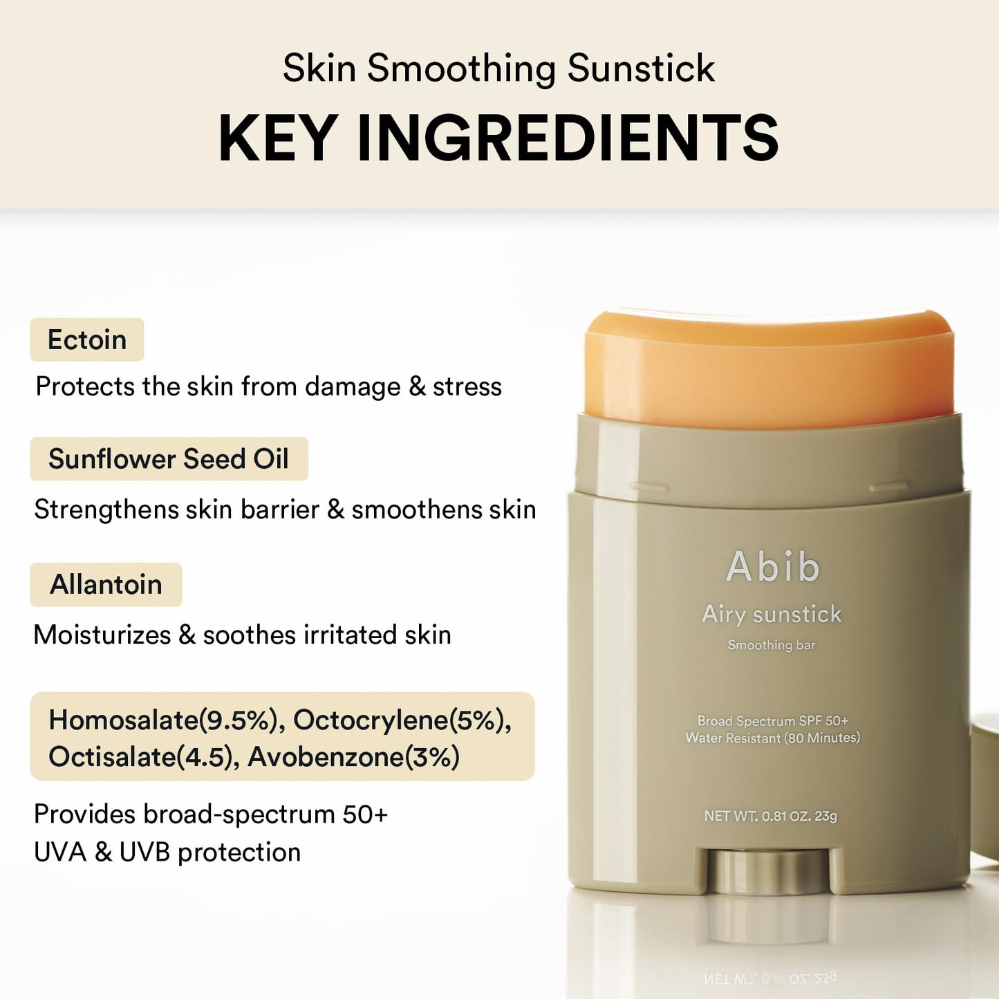 Abib Airy & Quick Sunstick DUO Broad Spectrum SPF50+ 1.58 oz / 45g (Semi-matte & Glowing) | Korean Suncreen Stick Suncare Sunblock, No Whitecast, Protector Solar Barra, Water resistant - Medaid International