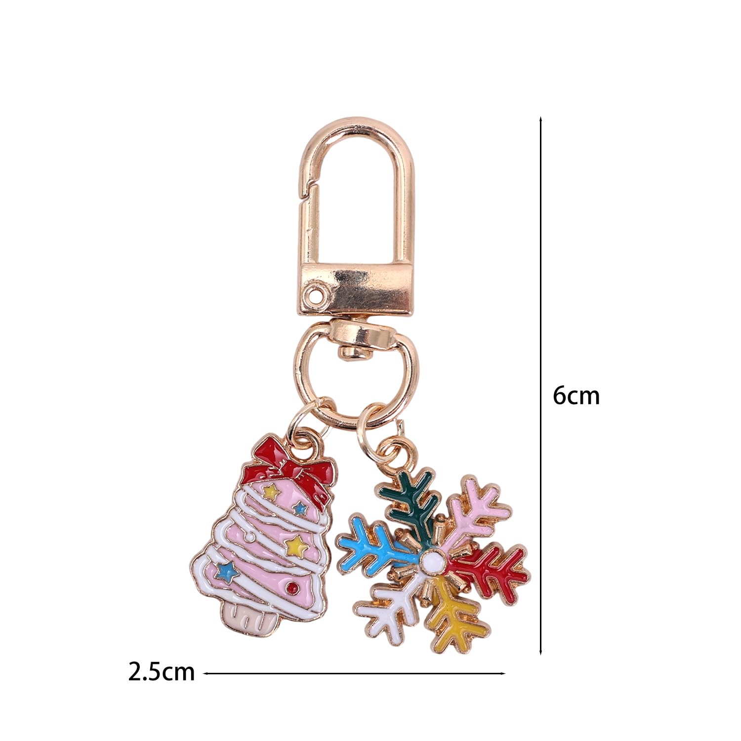 Creative Cartoon Christmas Theme Keychain Pendant Xmas Cute Key Ring Car Keyrings Bag Hanging Accessories DIY Jewelry,#3 (6 * 2.5cm) - Medaid International