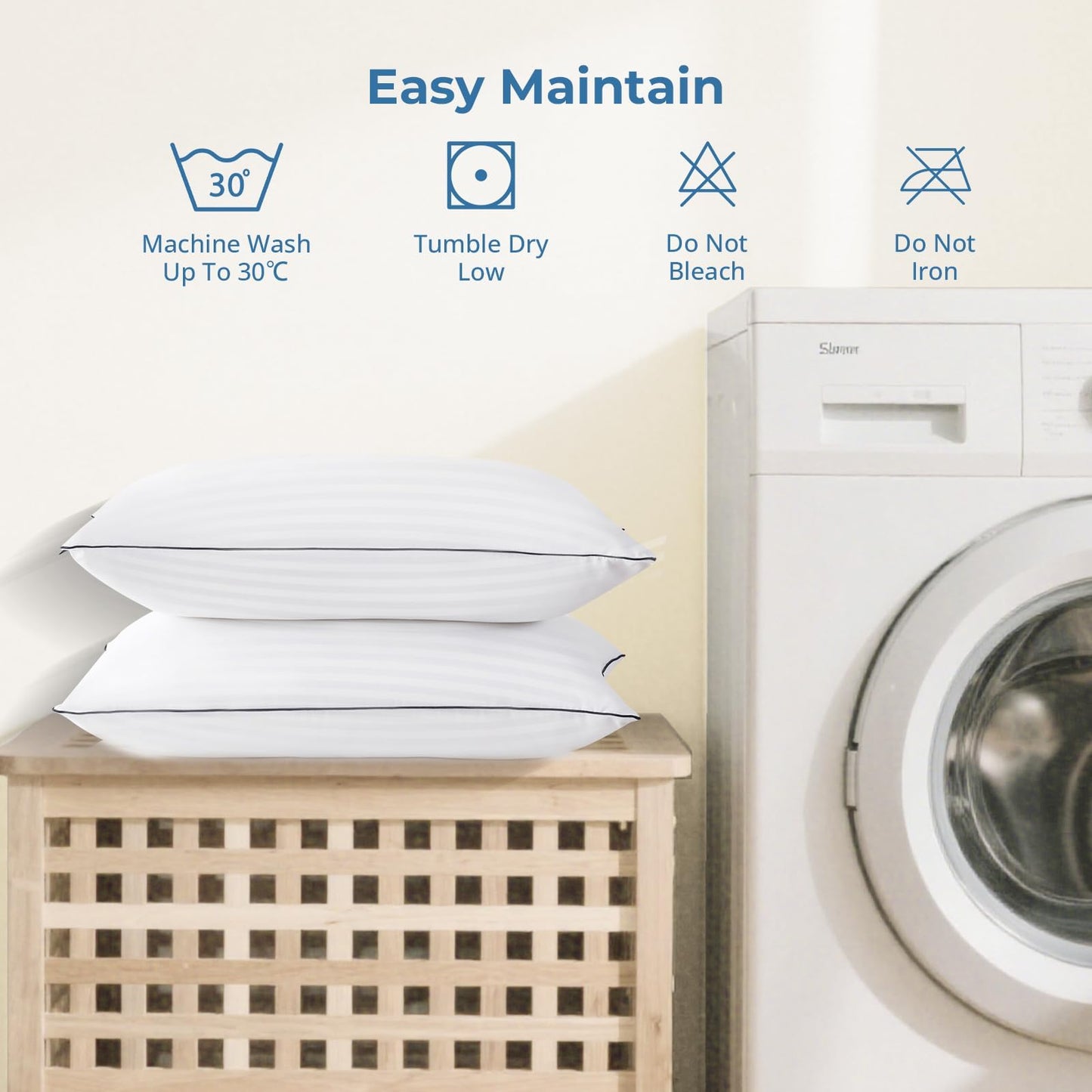 GOHOME Pillows Standard Size Set of 4 - Bed Pillows for Sleeping 4 Pack, Cooling Supportive Hotel Pillows with Premium Soft Down Alternative Fill for Side Stomach and Back Sleepers - Medaid International