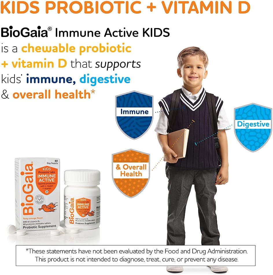 BioGaia Protectis Immune Active Kids Probiotic | Probiotic + Vitamin D | 60 Day Supply - Medaid - Lebanon