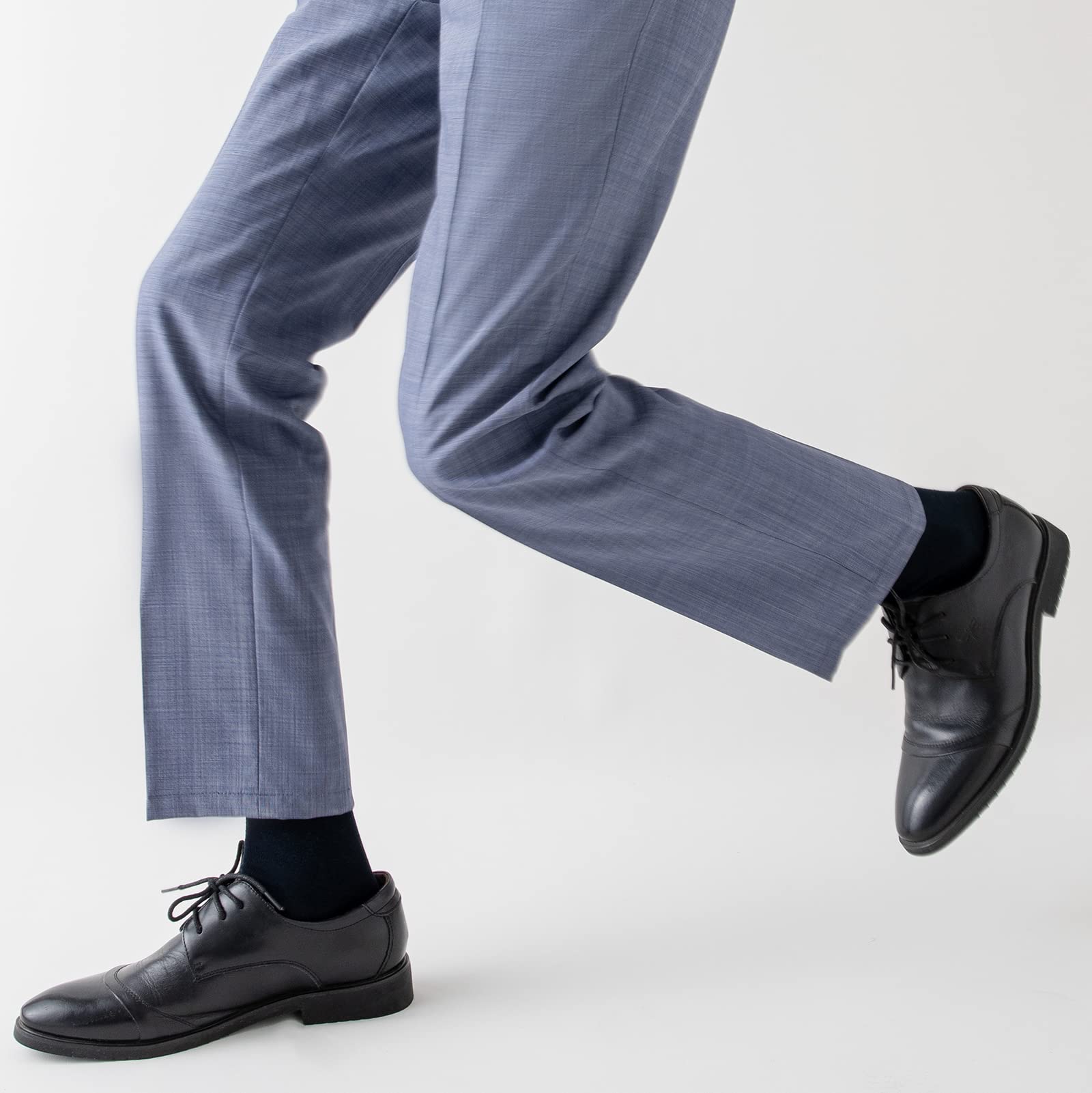 PUJANE Men's Dress Socks 5 Pairs Mens Cotton Calf Business Formal Soft Breathable Long Crew Casual Socks (Black Size L) - Medaid International