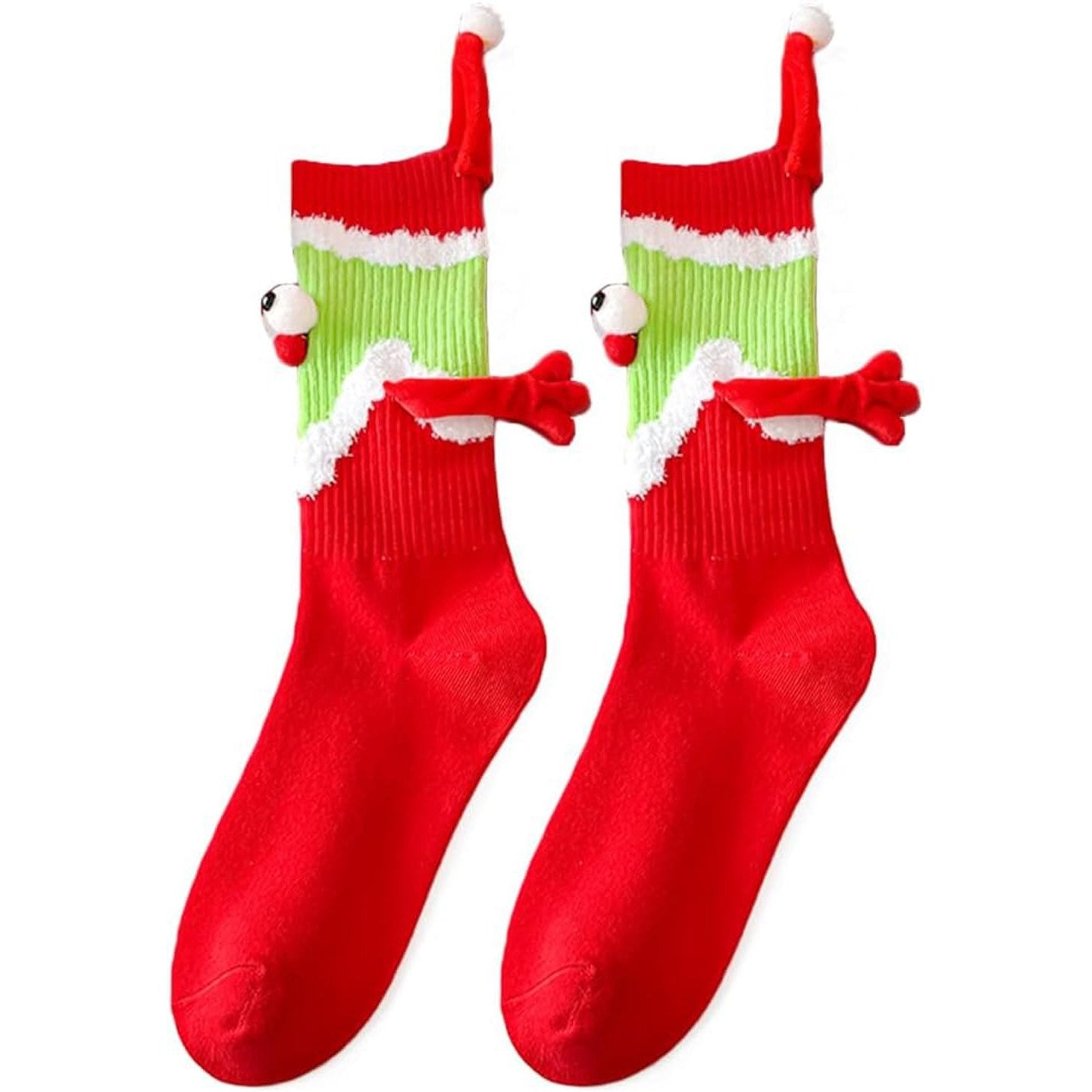 Christmas Holding Hand Socks Couple Magnetic Socks Funny Christmas Gifts Stocking Stuffers for Women Men Kids - Medaid International