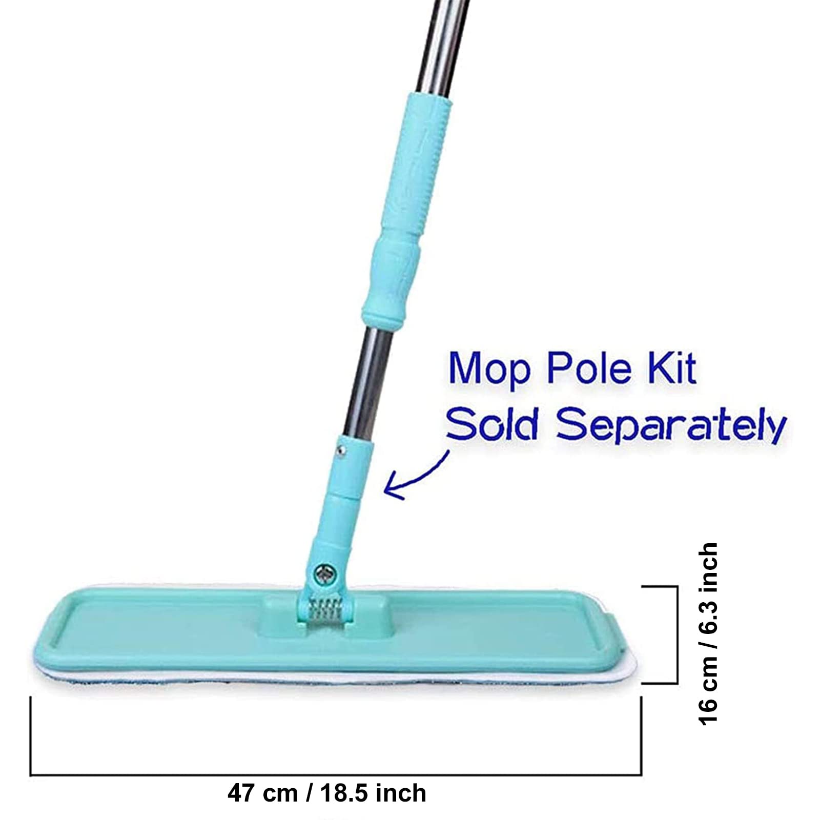 Microfiber Replacement Mop Pad, 18" x 6" Wet & Dry Home & Commercial Cleaning Refills, Reusable Floor Mop Pads (6 Pack) Blue - Medaid International