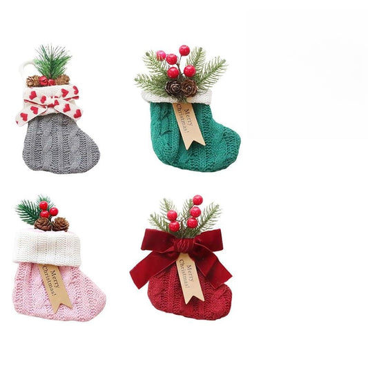 Christmas Stocking Ornament Christmas Tree Hanging Decor with Festive Bell Pendant and Doorbell Ornament for Holiday Seasonal Home Decoration Indoor Outdoor Nativity Scene Display - Medaid International