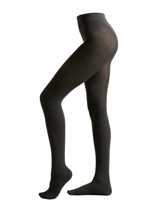 CALZEDONIA Woman's Soft Modal and Cashmere Blend Tights in Grey, Size M - Medaid International