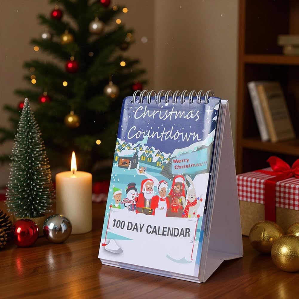 2025 Christmas Countdown Calendar 100 Days Tear Off Wall and Desktop Advent Calendar for Festive Home Decorations - Medaid International