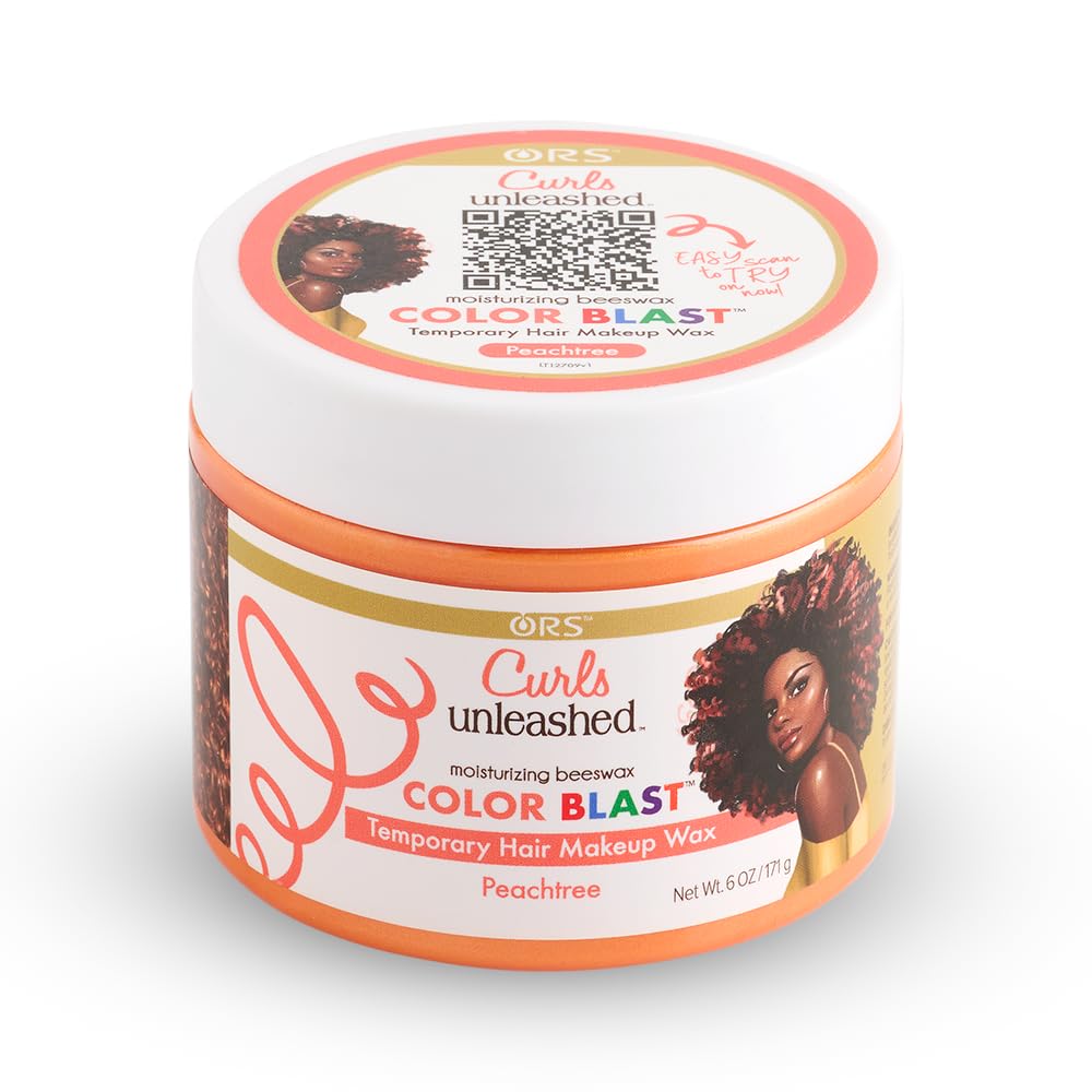 Curls Unleashed Color Blast, Peachtree Temporary Color Wax, Infused with Beeswax & Castor Oil (6.0 oz) - Medaid International
