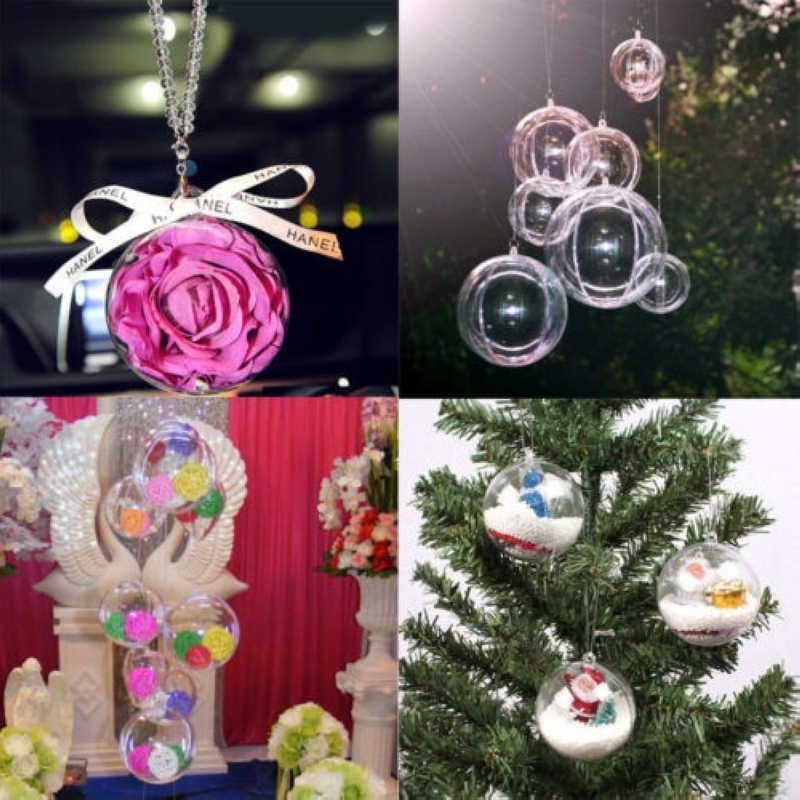 10pcs 2.36''/60mm Christmas Balls Clear Plastic Fillable Baubles Ball for Christmas Tree Ornaments Hanging Pendants Wedding Party Christmas Decorations Navidad, DIY Christmas Ornaments - Medaid International