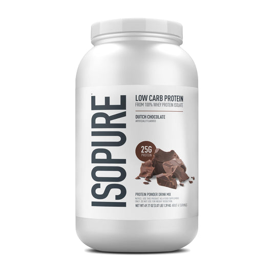Isopure Low Carb 100% Pure Whey Isolate Protein Powder, Lactose Free, Gluten Free, With Vitamins, Dutch Chocolate, 25g Protein Per Serving, 3.07 Lbs, 41 Servings (Packaging May Vary) - Medaid International