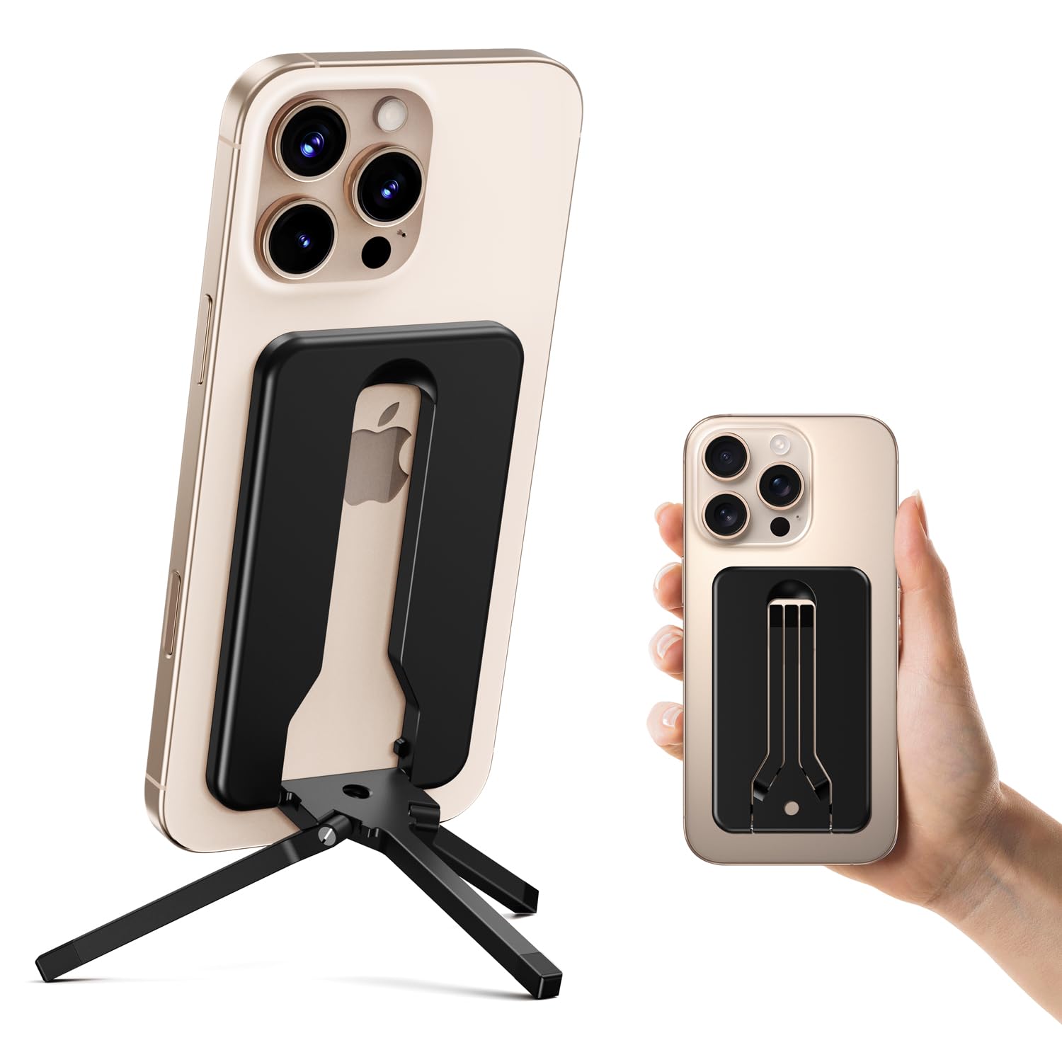 elitehood Mini Magnetic Tripod for iPhone 12/13/14/15/16 & Magsafe Cases, Travel iPhone magnetic Stand for Airplane, Aluminum Portable Small Phone Tripod with Strong Magnet and 1/4" Screw Mount, Black - Medaid International