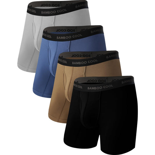 BAMBOO COOL Men's Ultra Breathable Underwear,No Riding Up Boxer Briefs with ComfortFlexible Waistband,Multipack - Medaid International