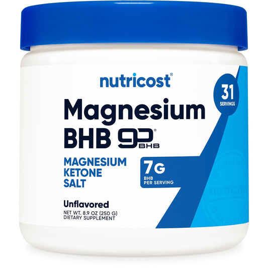 Nutricost Magnesium BHB Salts (250 Grams, Unflavored) - Exogenous Ketone Supplement, 6.5g Beta-Hydroxybutyrate Per Serving - Medaid International