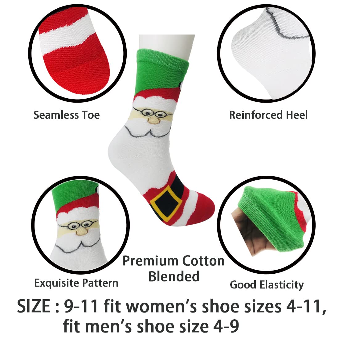 MarJunSep 15 Pairs Women's Christmas Socks Christmas Gifts Stocking Stuffers for Women Teens Adults Family Coworkers - Medaid International
