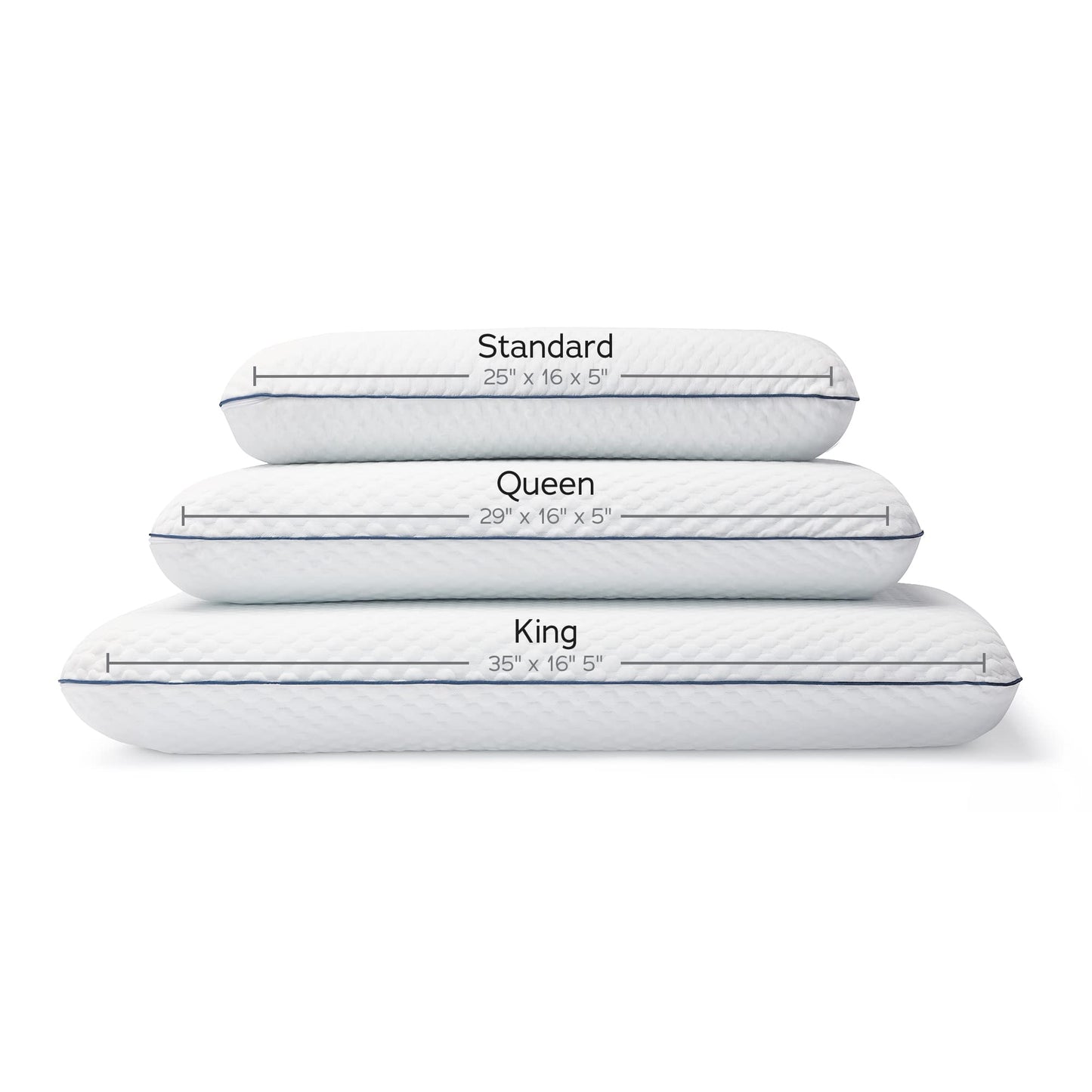 Weekender Gel Memory Foam Pillow - Queen Size - 1-Pack - Medium Plush Feel - Neck and Shoulder Support - Side, Stomach, and Back Sleepers - Home, Hotel, & Hospital Essentials - CertiPur Certified - Medaid International