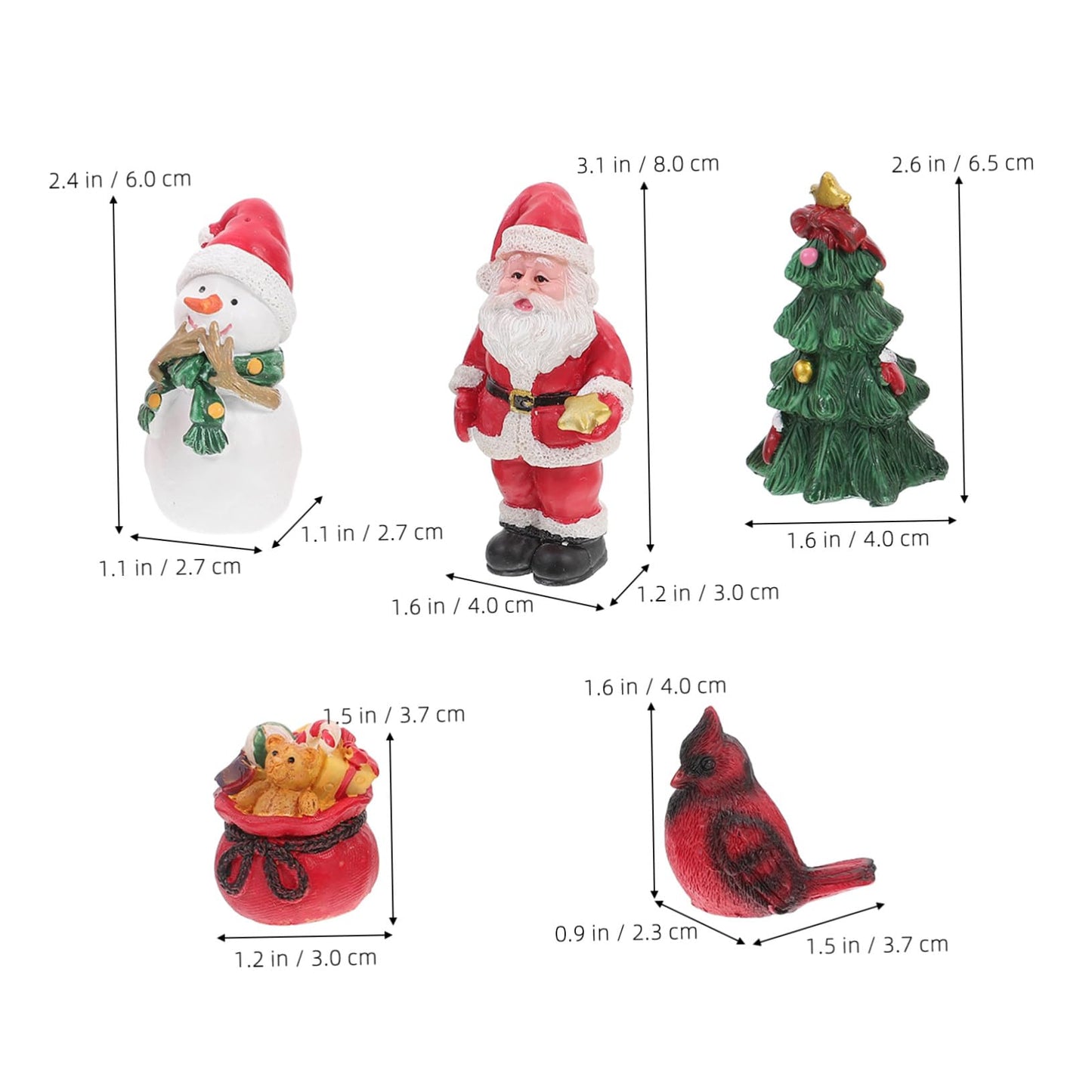 Resin Christmas Ornaments Mini Santa Claus Figurines Gnome Christmas Decor Xmas Accessory Christmas Elements Figure Resin Decor - Medaid International